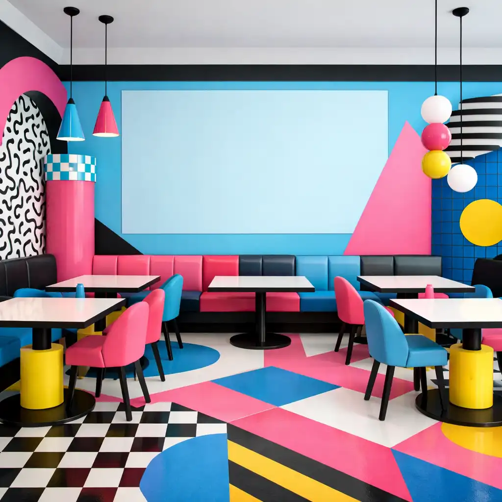 Kolorowe wnętrze restauracji